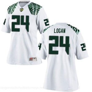#24 Vincenzo Logan UO Women's Football Game NCAA Jerseys White, Vincenzo Logan Oregon Ducks Jersey, Official Oregon Ducks Gear Discount For A Limited Time